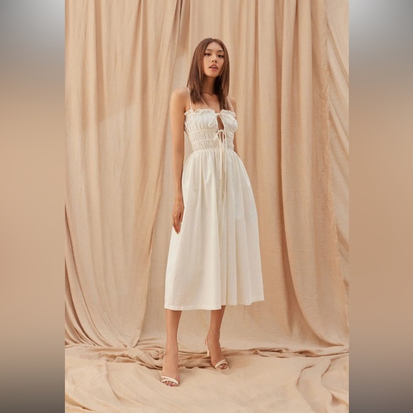 Daphale Studios Evie Tie Front Midi Dress - Picture 3 of 14